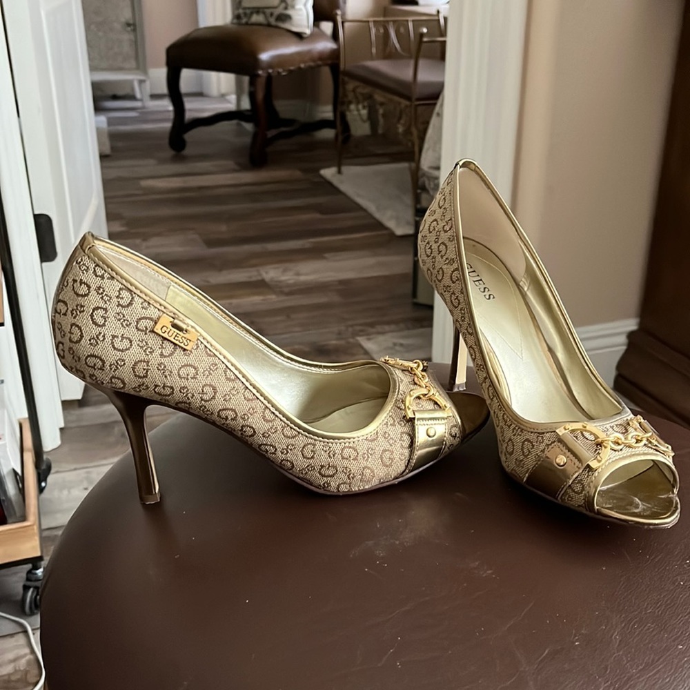 Guess gold high heels